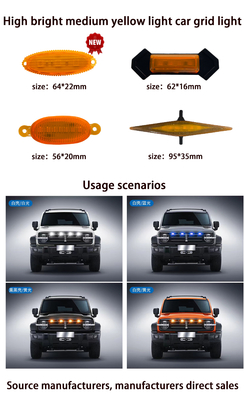Lâmpadas montadas de superfície Amber Flashing Strobe For Car Tacoma GMC Ford Truck Police da grade do diodo emissor de luz